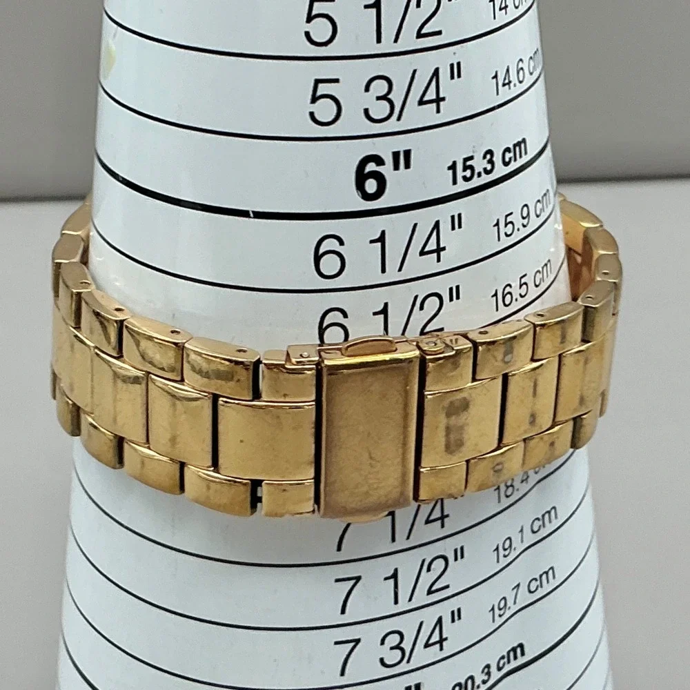 Betsey Johnson Watch Gold Tone Crystal Rhinestone Bezel 40mm NEW BATTERY